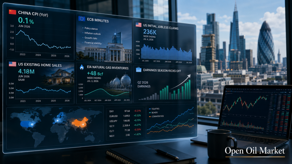 Calendário macroeconômico e relatórios corporativos de 9 de julho de 2026 para investidores: CPI da China, protocolo do BCE, mercado de trabalho dos EUA e relatórios da PepsiCo