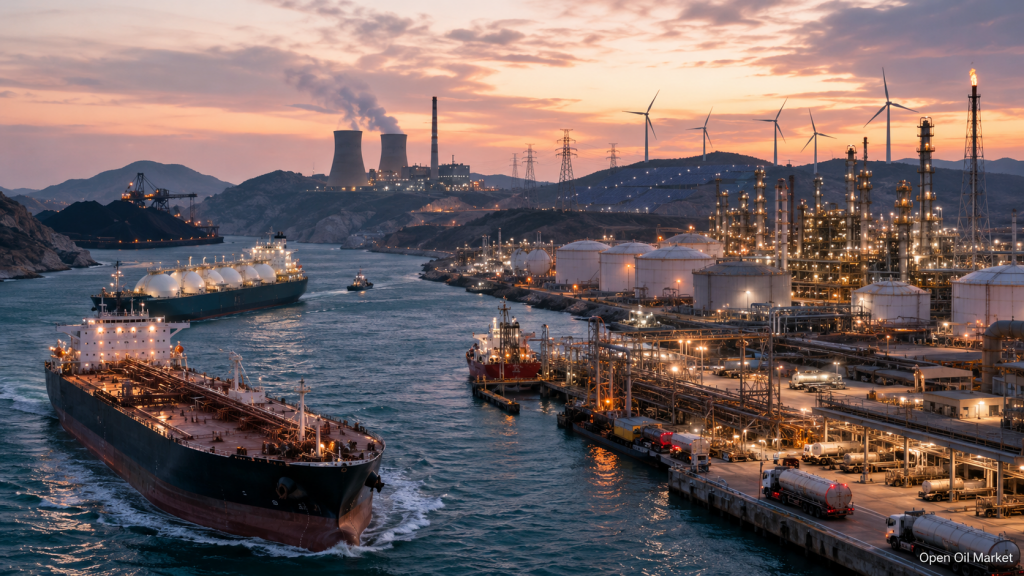 Mercado global de energia em 6 de junho de 2026: navio-petroleiro, GNL, refinarias, logística de carvão, eletricidade e energias renováveis