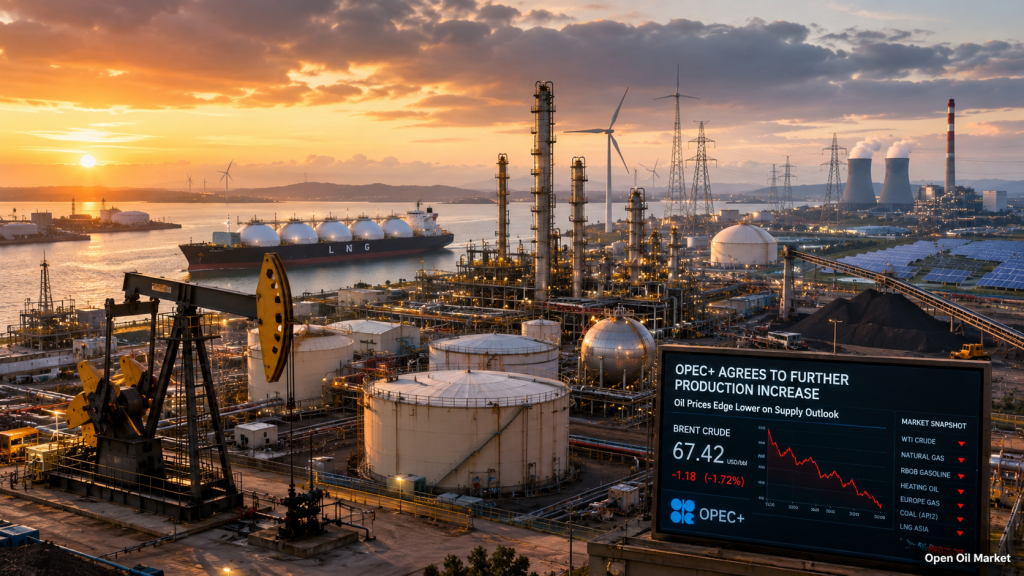 Notícias petróleo e energia 5 de julho de 2026: OPEP+ aumenta produção, preços do petróleo caem, GNL e FER mudam o mercado de energia