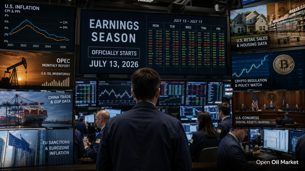 Calendário do Investidor 13–17 de Julho de 2026: CPI EUA, PIB China e Temporada de Relatórios