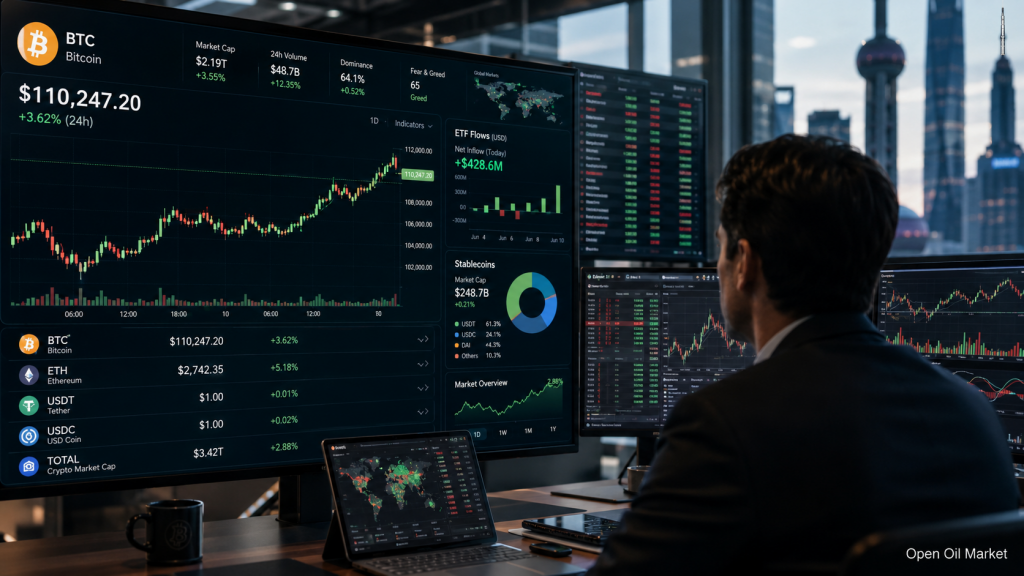 Notícias sobre criptomoedas, quarta-feira, 10 de junho de 2026: Bitcoin verifica a resiliência do mercado, enquanto stablecoins e ETFs definem o tom para investidores.