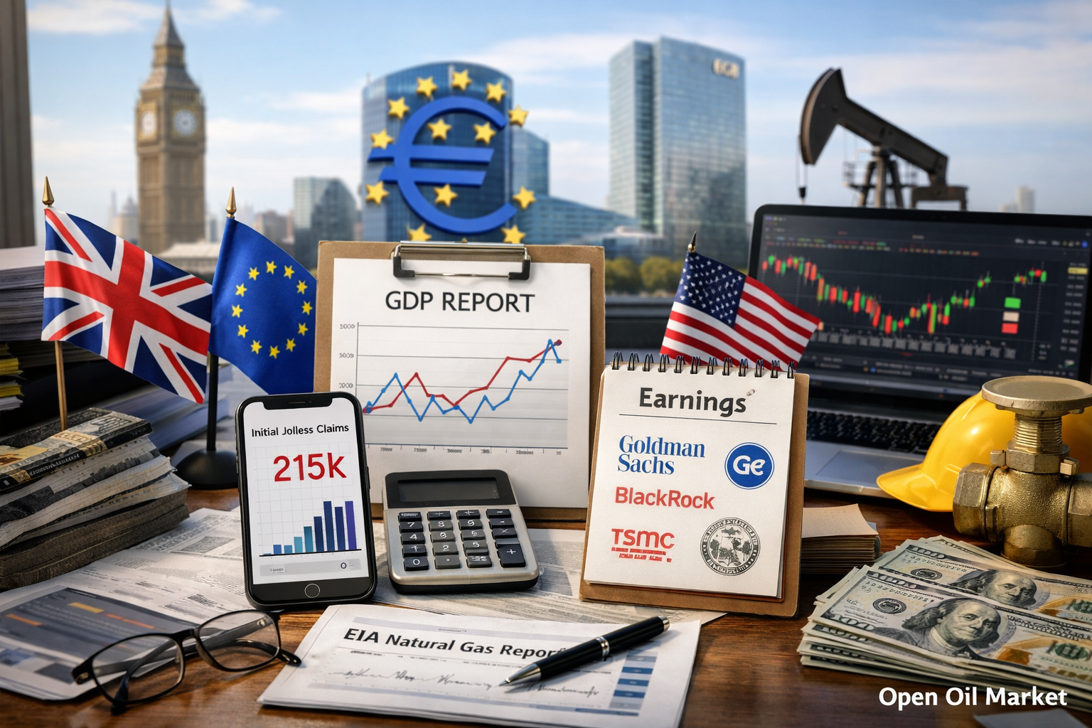 Eventos econômicos e relatórios corporativos — quinta-feira, 15 de janeiro de 2026: PIB do Reino Unido, boletim do BCE, pedidos de seguro-desemprego