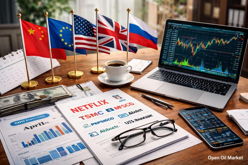 Eventos econômicos e relatórios corporativos — quinta-feira, 16 de abril de 2026: PIB da China, CPI da zona do euro e relatórios de empresas