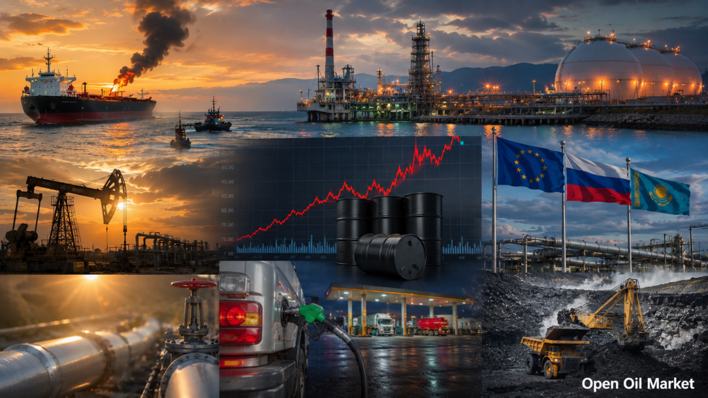 Visão geral do TEP 25 de julho de 2026: cotações do petróleo Brent e WTI, gás TTF, OPEP+, KTK, produtos petrolíferos, carvão, eletricidade e ER.