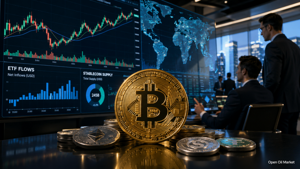 Mercado global de criptomoedas 14 de junho de 2026: Bitcoin, Ethereum, ETFs, stablecoins e top-10 ativos digitais