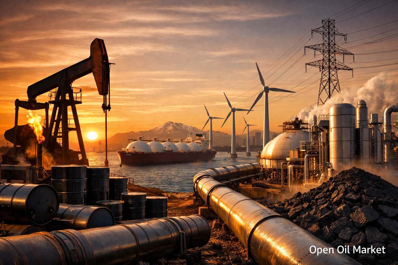 Mercado global de petróleo e gás e energia, petróleo, gás e infraestrutura energética Quarta-feira, 17 de dezembro de 2025