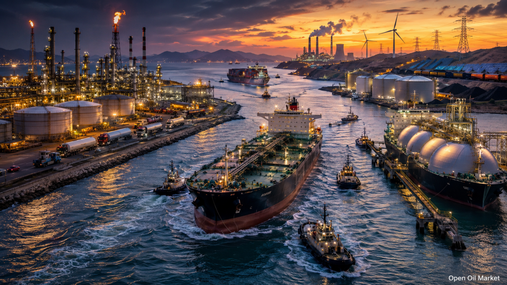 Mercado Global de Energia em 19 de Julho de 2026: Petroleiro, Terminal GNL, Refinaria, Usinas Elétricas, Energias Renováveis e Logística de Carvão