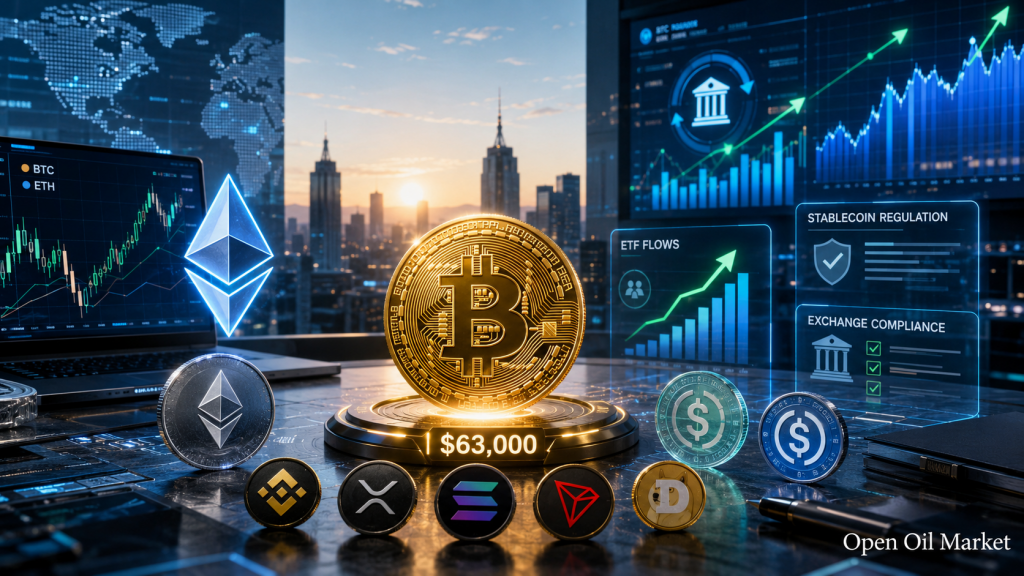 Mercado de criptomoedas 10 de julho de 2026: Bitcoin em torno de $63.000, Ethereum, top-10 criptomoedas, ETF e stablecoins