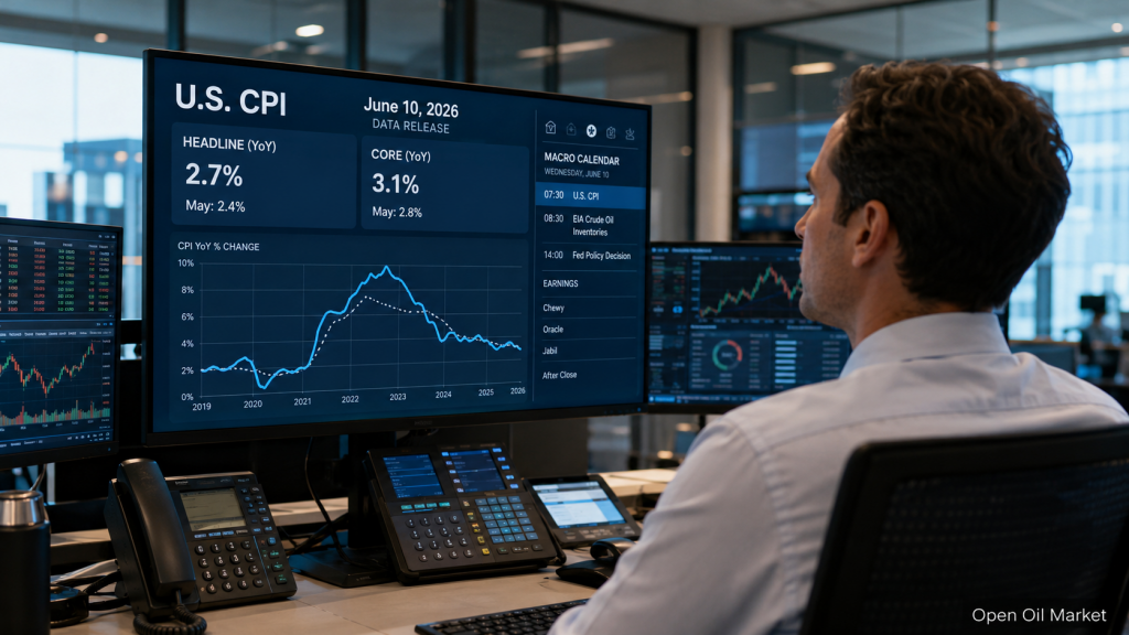 Eventos econômicos e relatórios corporativos em 10 de junho de 2026: CPI dos EUA, taxa do Banco do Canadá e relatório da Oracle