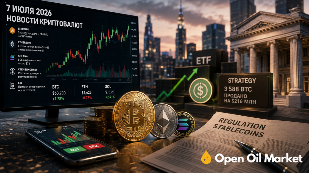 Notícias de criptomoedas 7 de julho de 2026: Bitcoin, ETF, estratégia, Ethereum, Solana e stablecoins