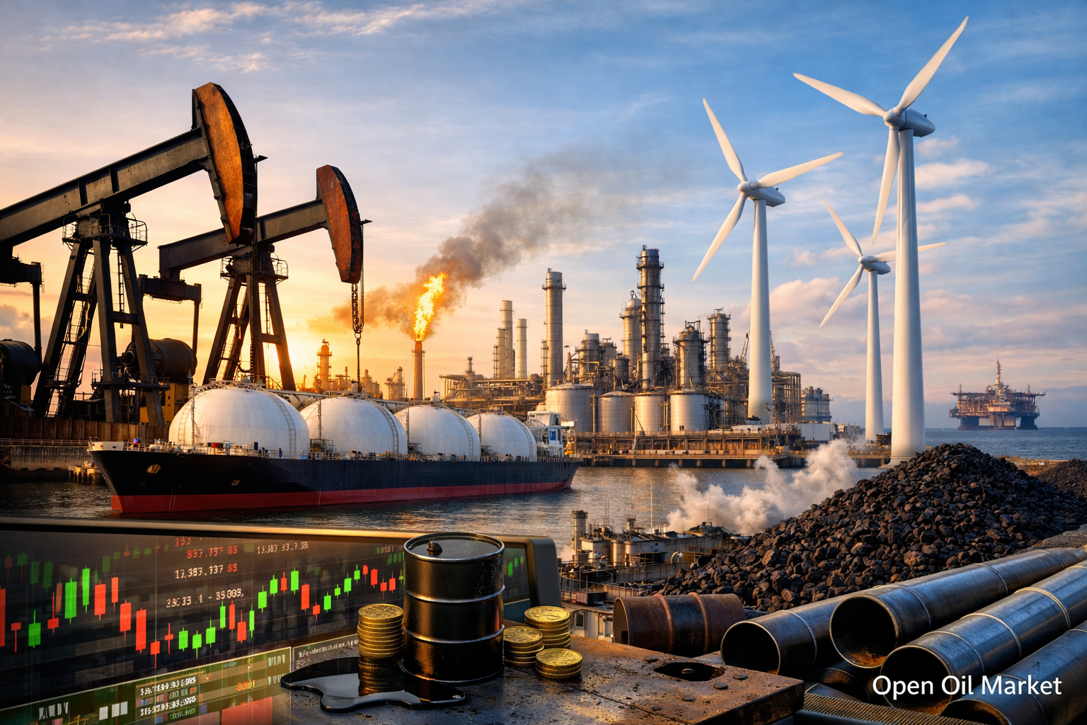 Notícias petróleo e gás e energia — domingo, 15 de fevereiro de 2026: Brent, gás e FER